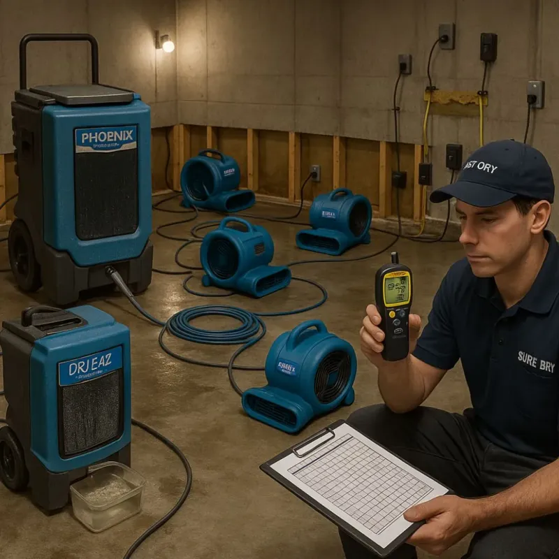 Structural Drying and Dehumidification process in Jeffersonville, OH